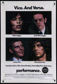 5x842 PERFORMANCE REPRO special 27x40 '80s directed by Nicolas Roeg, Jagger & Fox trading roles!