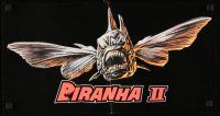 5x559 PIRANHA PART TWO: THE SPAWNING special 10x20 1982 wild art of flying killer fish attacking!