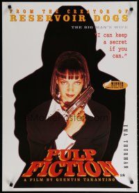 5x442 PULP FICTION European Union commercial poster '94 Quentin Tarantino, sexy Uma Thurman w/gun!
