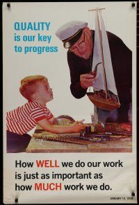 5x384 QUALITY IS OUR KEY TO PROGRESS 24x37 motivational poster '70 old sailor explains rigging!