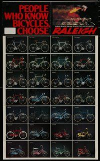 5x213 RALEIGH BICYCLES 2-sided 22x36 advertising poster '79 images & specs for the year's models!