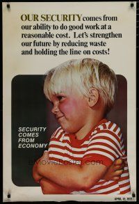 5x392 SECURITY COMES FROM ECONOMY 24x36 motivational poster '71 good work at reasonable cost!