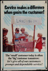 5x394 SERVICE MAKES THE DIFFERENCE WHEN YOU'RE THE CUSTOMER 24x36 motivational poster '70 lemonade