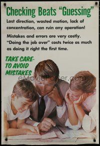 5x396 TAKE CARE TO AVOID MISTAKES 24x36 motivational poster '69 checking beats guessing!