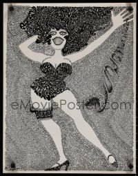 5x596 JIM PEARSALL special 17x21 '70s artwork of dancer made with many stars' names!