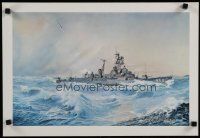 5x270 USS RICHARD S. EDWARDS 14x21 art print '70 Audie Bransford art of destroyer firing missile!