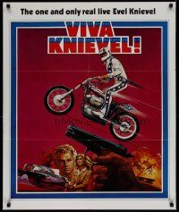 5x464 VIVA KNIEVEL special 27x33 '77 art of the daredevil jumping his motorcycle by Roy Anderson!