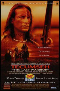 5x241 TECUMSEH: THE LAST WARRIOR tv poster '95 cool image of painted Jesse Borrego in title role!