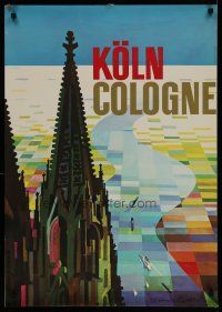 5x131 COLOGNE German travel poster '50s Werner Labbe artwork of city & landscape!