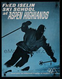 5x124 FRED ISELIN SKI SCHOOL AT ASPEN HIGHLANDS heavy stock French travel poster '70s skiing!