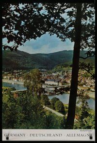 5x134 GERMANY German travel poster '65 Eberbach & Neckar, image of village in valley!