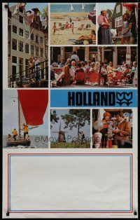 5x122 HOLLAND Dutch travel poster '70s cool images of beaches, boats, windmill!