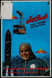 5x114 JAY PEAK travel poster '70s image of smiling skier & lift, ski Vermont!