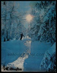 5x115 KILLINGTON VERMONT travel poster '60s image of skier in back-country powder!