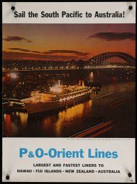 5x109 P & O - ORIENT LINES travel poster '60s sail the South Pacific to Australia!