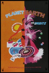 5x096 VISIT PLANET EARTH VIA ORBITZ signed travel poster '00s by artists David Klein & Swanson!