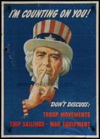 5x008 I'M COUNTING ON YOU 20x28 WWII war poster '43 Helquera artwork of Uncle Sam!