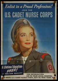 5x009 JOIN THE U.S. CADET NURSE CORPS 20x28 WWII war poster '40s Edmundson art!