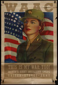 5x019 WAAC 25x38 WWII war poster '43 Dan V. Smith art of pretty woman in uniform!