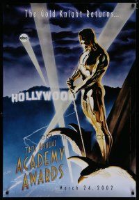 5y010 74TH ANNUAL ACADEMY AWARDS 1sh '02 cool Alex Ross art of Oscar over Hollywood!