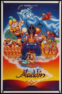 5y028 ALADDIN DS 1sh '92 classic Walt Disney Arabian fantasy cartoon, great art of cast!