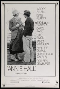 5y042 ANNIE HALL revised 1sh '77 full-length Woody Allen & Diane Keaton, a new comedy!
