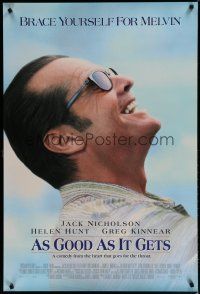 5y048 AS GOOD AS IT GETS int'l DS 1sh '98 great close up smiling image of Jack Nicholson as Melvin!