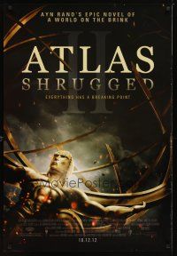 5y054 ATLAS SHRUGGED II: THE STRIKE advance DS 1sh '12 Ayn Rand's classic novel!