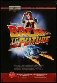 5y059 BACK TO THE FUTURE advance 1sh R10 Robert Zemeckis, art of Michael J. Fox & Delorean by Drew!