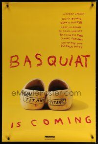 5y067 BASQUIAT teaser 1sh '96 Jeffrey Wright as Jean Michel Basquiat, David Bowie as Warhol!