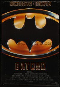 5y068 BATMAN 1sh '89 Michael Keaton, Jack Nicholson, directed by Tim Burton!