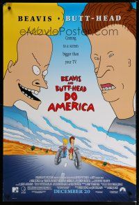 5y091 BEAVIS & BUTT-HEAD DO AMERICA advance 1sh '96 Mike Judge MTV cartoon!
