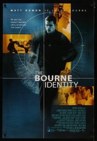 5y115 BOURNE IDENTITY int'l DS 1sh '02 cool image of Matt Damon as the perfect weapon!