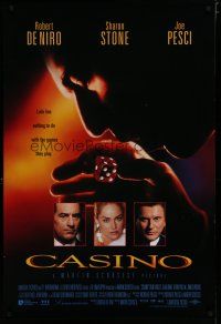 5y143 CASINO int'l DS 1sh '95 Martin Scorsese, Robert De Niro & Sharon Stone, Joe Pesci w/dice!