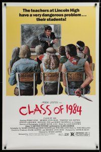 5y160 CLASS OF 1984 1sh '82 art of teacher Roddy McDowall & bad punk teens!