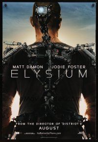 5y254 ELYSIUM teaser DS 1sh '13 Matt Damon, Jodie Foster, Sharlto Copley, sci-fi action!
