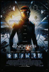 5y261 ENDER'S GAME advance DS 1sh '13 Harrison Ford, Asa Butterfield in the title role!