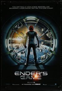 5y262 ENDER'S GAME teaser DS 1sh '13 Harrison Ford, Asa Butterfield in the title role!