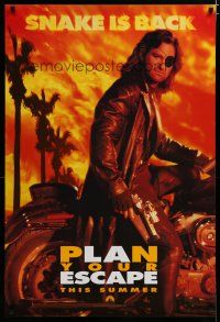 5y267 ESCAPE FROM L.A. teaser 1sh '96 John Carpenter, Kurt Russell is back as Snake Plissken!