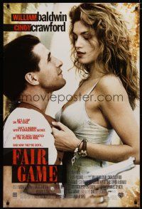5y273 FAIR GAME int'l advance 1sh '95 sexy Cindy Crawford & William Baldwin as cop on the edge!