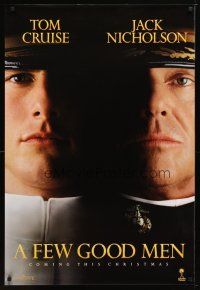 5y287 FEW GOOD MEN teaser 1sh '92 best close up of Tom Cruise & Jack Nicholson!