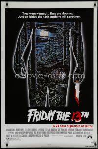 5y301 FRIDAY THE 13th 1sh R80s great Alex Ebel art, slasher classic, 24 hours of terror!
