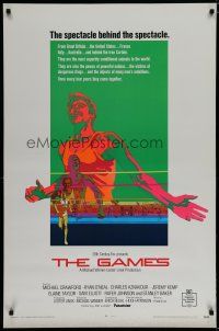 5y310 GAMES 1sh '70 Michael Crawford, Ryan O'Neal, Michael Winner, cool Olympic sports art!