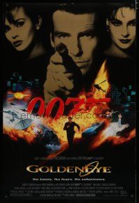 5y330 GOLDENEYE DS 1sh '95 Pierce Brosnan as Bond, Isabella Scorupco, sexy Famke Janssen!