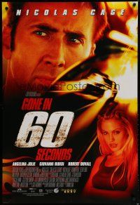 5y332 GONE IN 60 SECONDS int'l DS 1sh '00 great image of car thieves Nicolas Cage & Angelina Jolie!