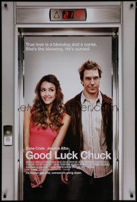 5y333 GOOD LUCK CHUCK advance 1sh '07 image of sexy Jessica Alba & Dane Cook in elevator!