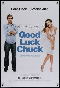5y334 GOOD LUCK CHUCK teaser 1sh '07 sexy image of Jessica Alba with Dane Cook!