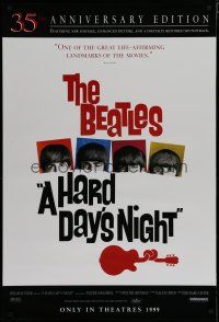 5y356 HARD DAY'S NIGHT teaser 1sh R99 great image of The Beatles, rock & roll classic!