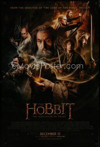 5y372 HOBBIT: THE DESOLATION OF SMAUG int'l advance DS 1sh '13 Peter Jackson directed, cool cast montage!