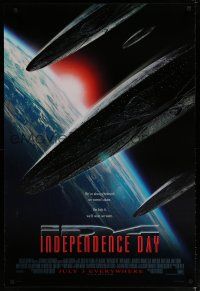 5y399 INDEPENDENCE DAY style B advance DS 1sh '96 great image of alien ships coming to Earth!